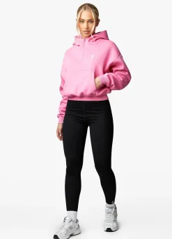 Hoodies<Gym King Linear 1/4 Zip Hood Cosmic Pink