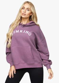 Hoodies<Gym King Linear Arch Oversized Hood Plum