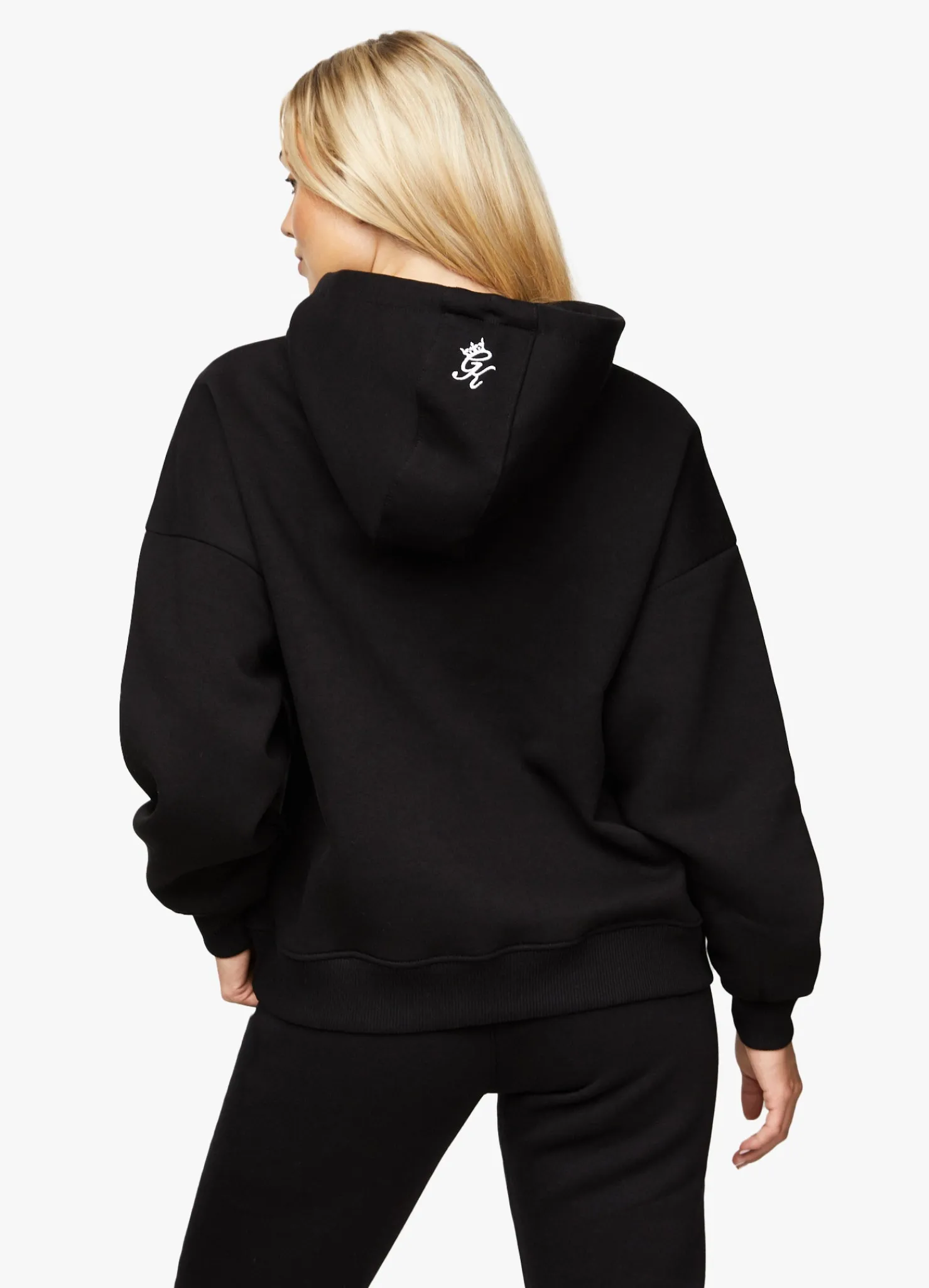 Hoodies<Gym King Linear Arch Oversized Hood Black