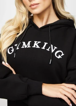 Hoodies<Gym King Linear Arch Oversized Hood Black