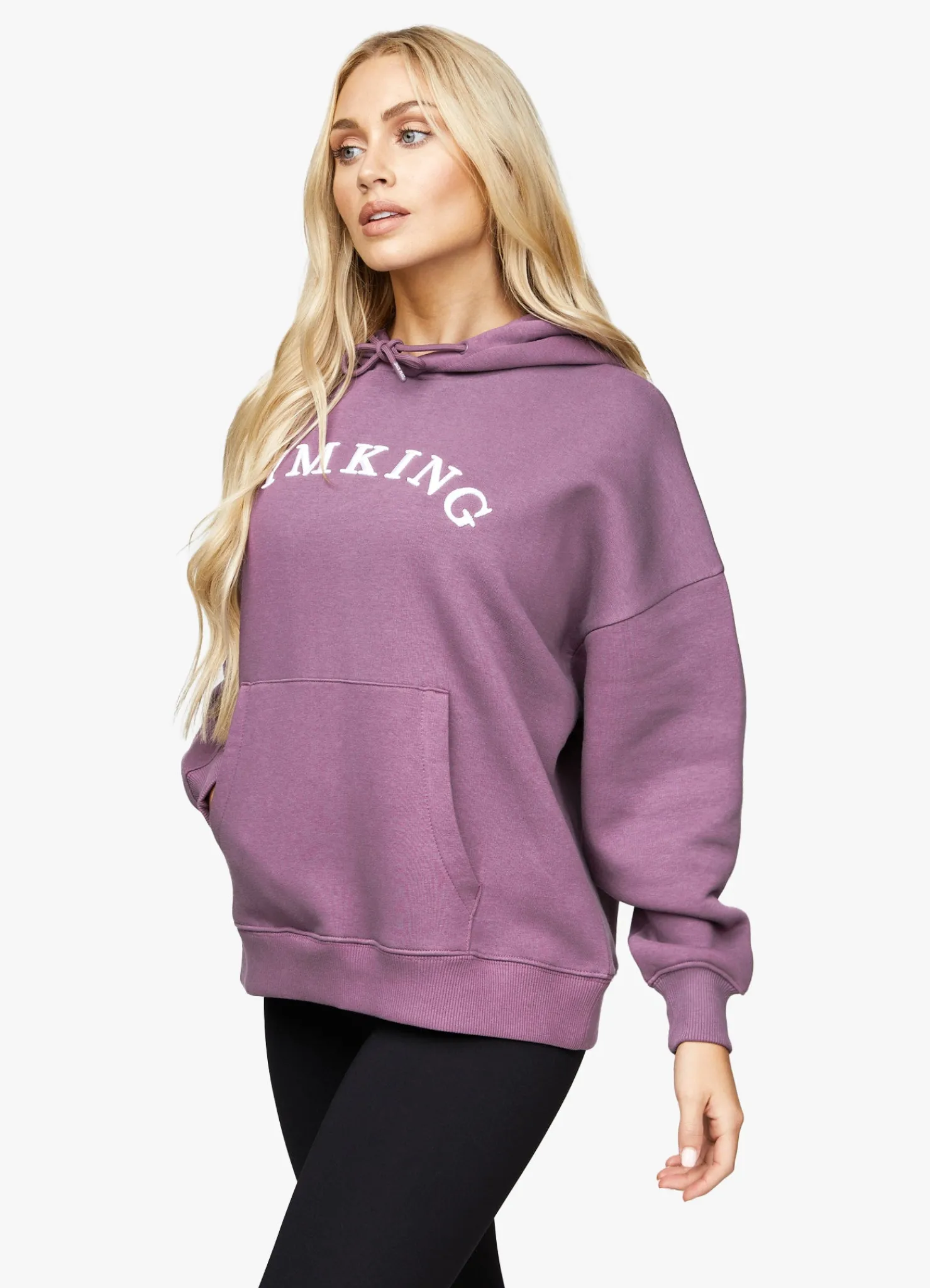 Hoodies<Gym King Linear Arch Oversized Hood Plum