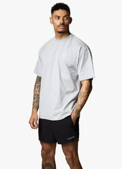 T-Shirts<Gym King Linear Arch Tee Light Grey Marl