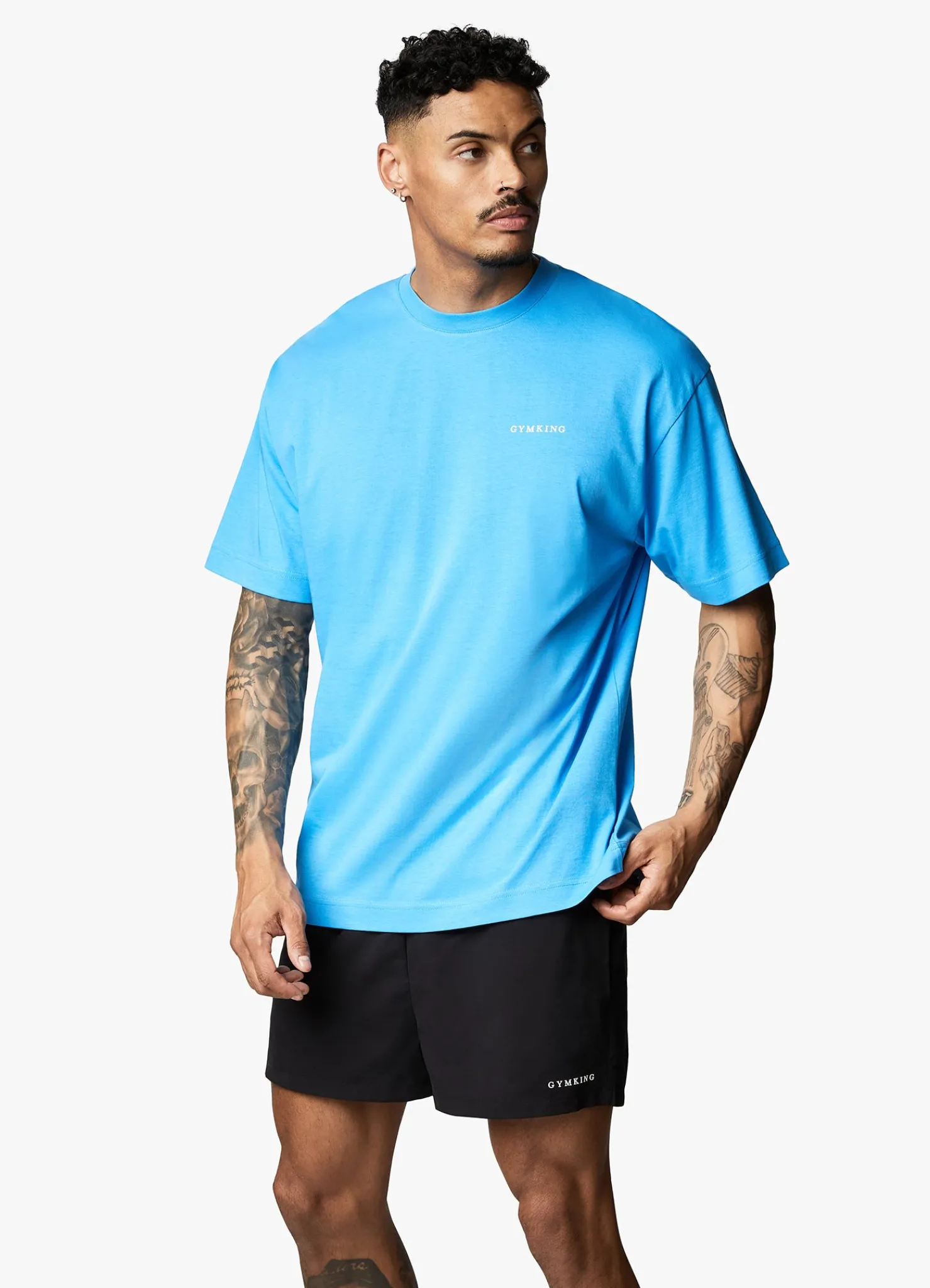 T-Shirts<Gym King Linear Arch Tee Malibu Blue