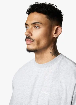 T-Shirts<Gym King Linear Arch Tee Light Grey Marl