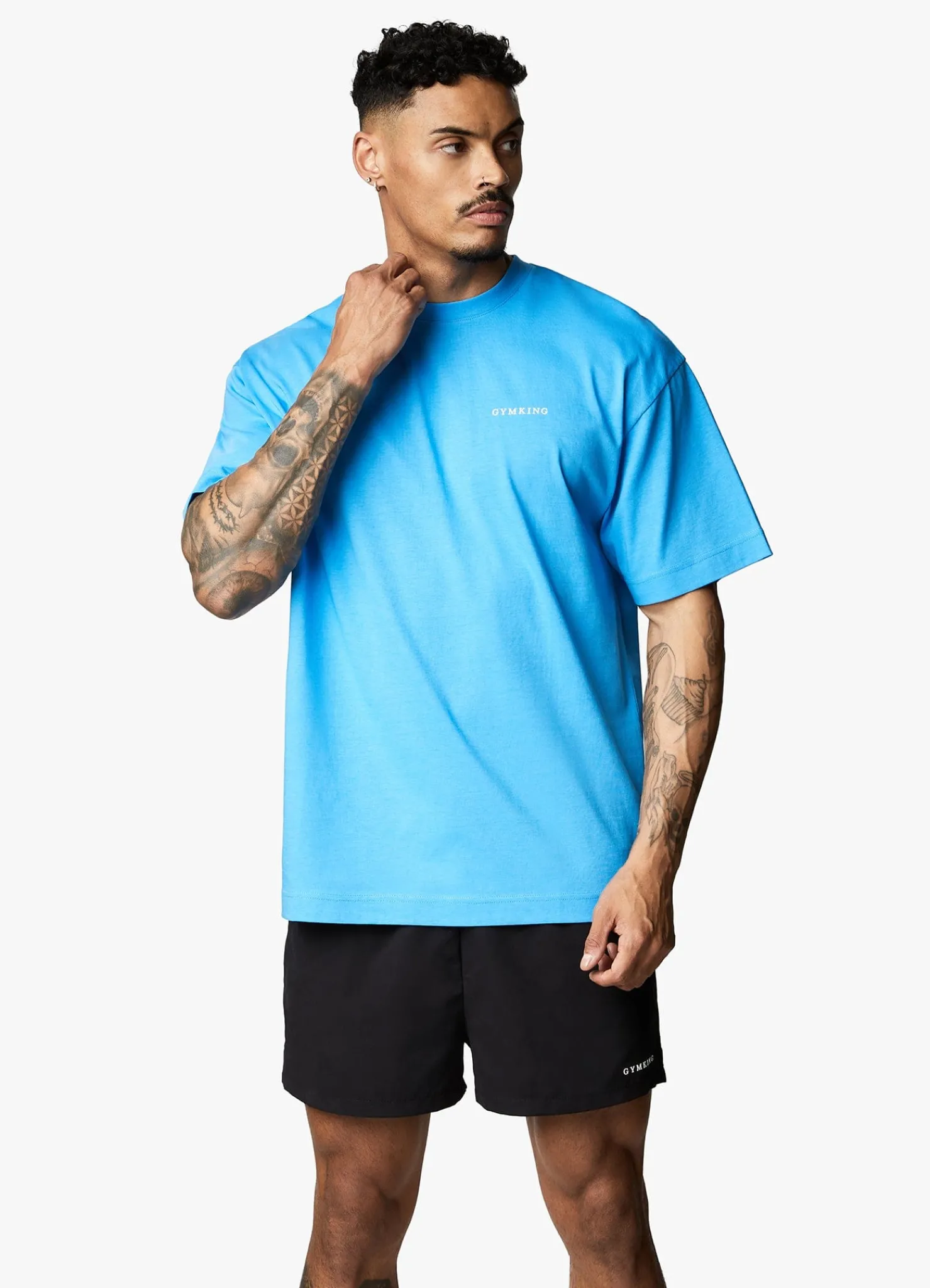 T-Shirts<Gym King Linear Arch Tee Malibu Blue