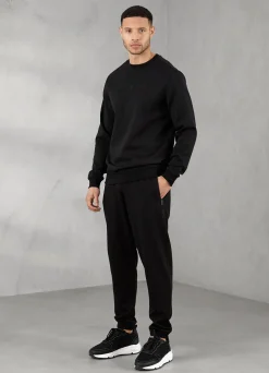 Tracksuits<Gym King Linear Print Crew Tracksuit Black