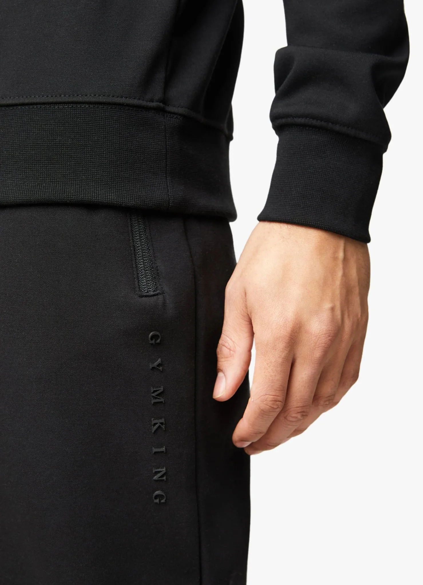 Tracksuits<Gym King Linear Print Crew Tracksuit Black