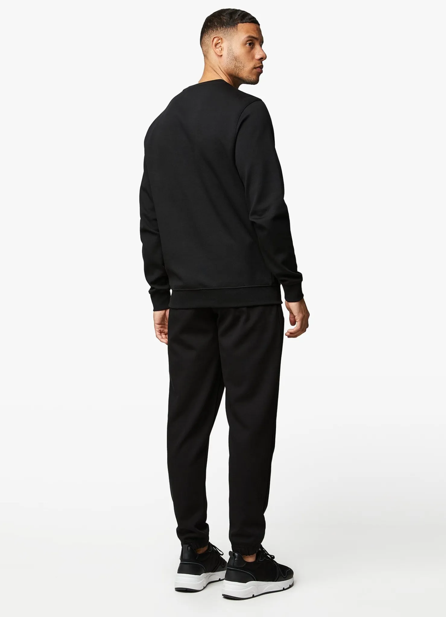 Tracksuits<Gym King Linear Print Crew Tracksuit Black