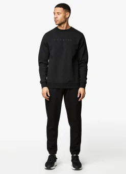 Tracksuits<Gym King Linear Print Crew Tracksuit Black