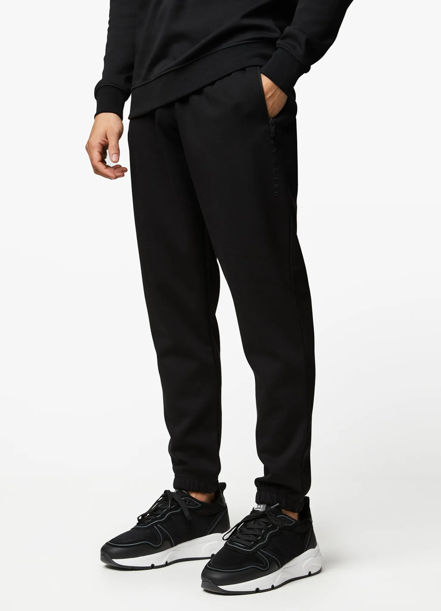 Tracksuits<Gym King Linear Print Crew Tracksuit Black