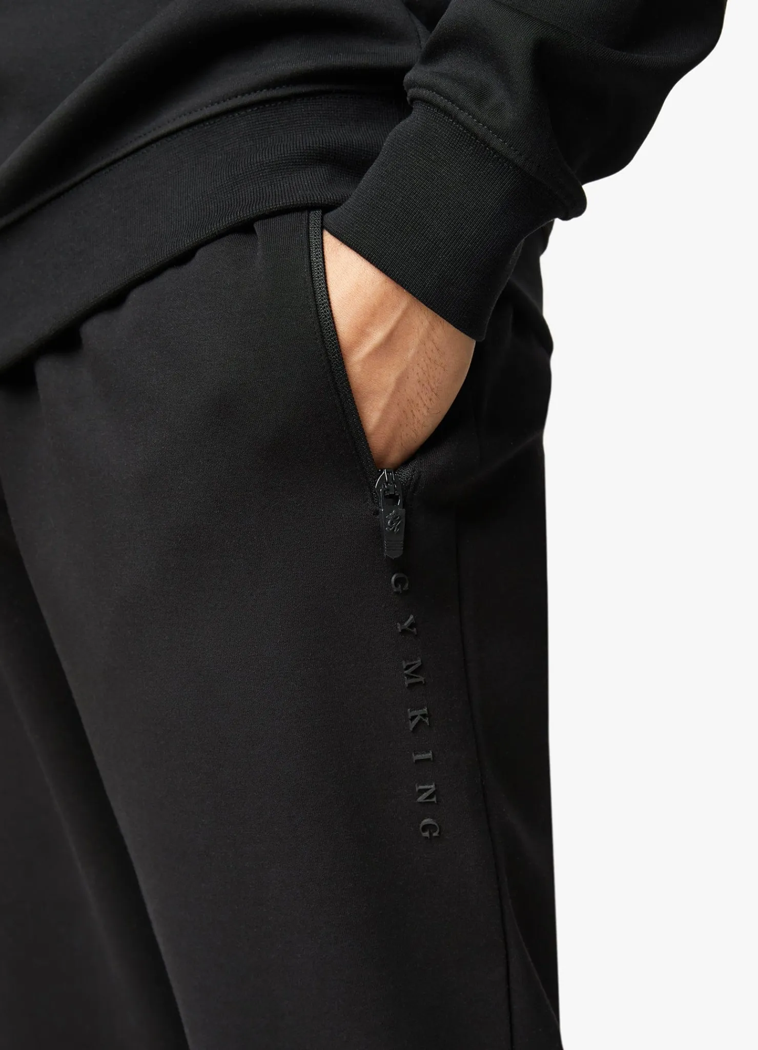 Tracksuits<Gym King Linear Print Crew Tracksuit Black