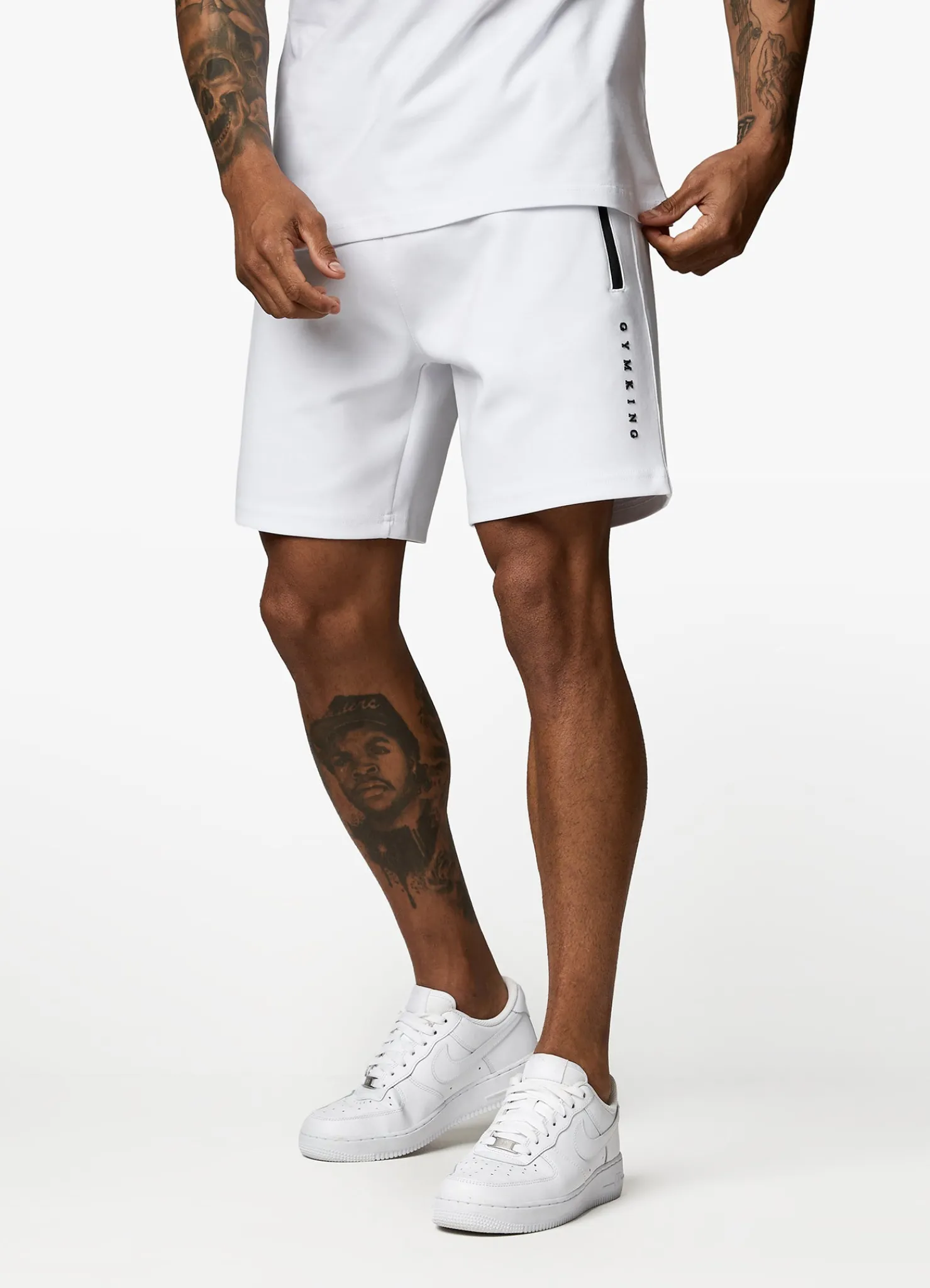 Twin Sets<Gym King Linear Print Interlock Short White