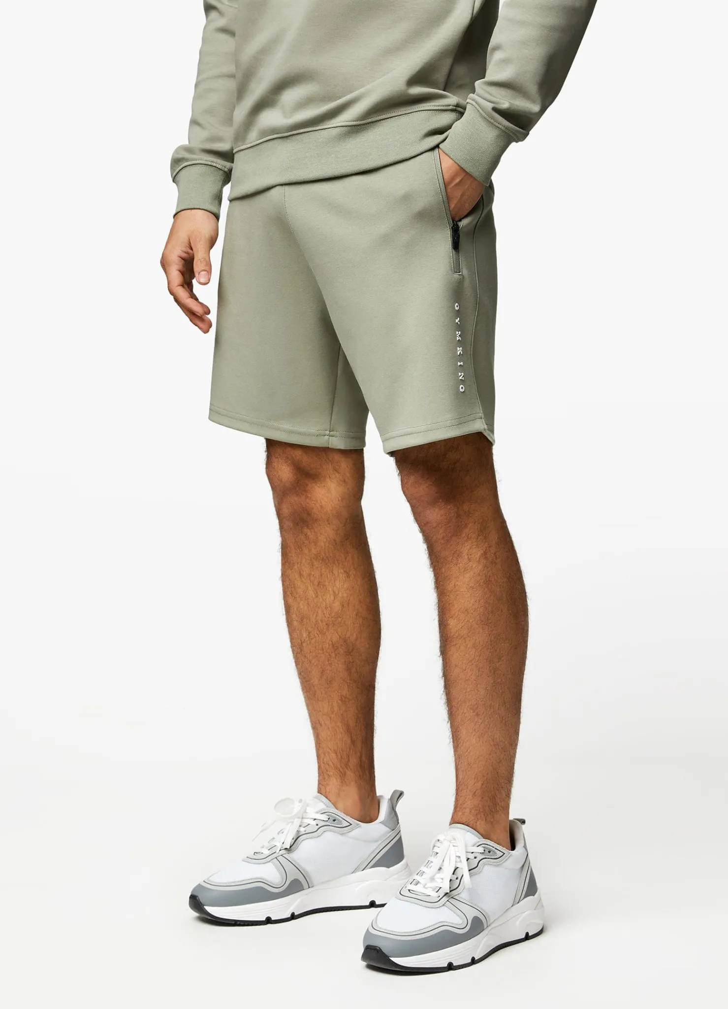 Shorts<Gym King Linear Print Interlock Short Soft Khaki