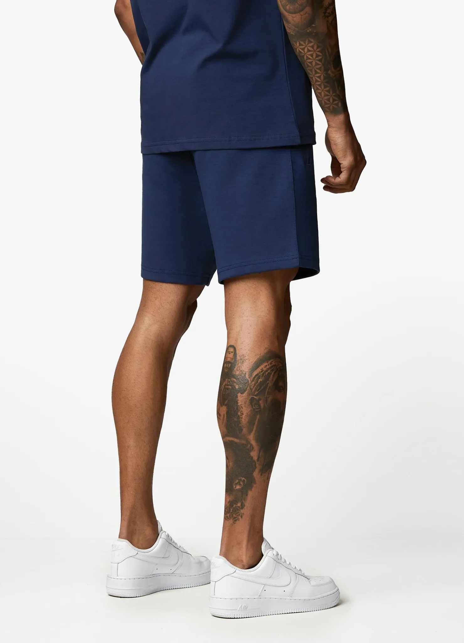 Shorts<Gym King Linear Print Interlock Short Moonlight Blue