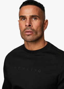 Sweatshirts & Hoodies<Gym King Linear Print Interlock Crew Black