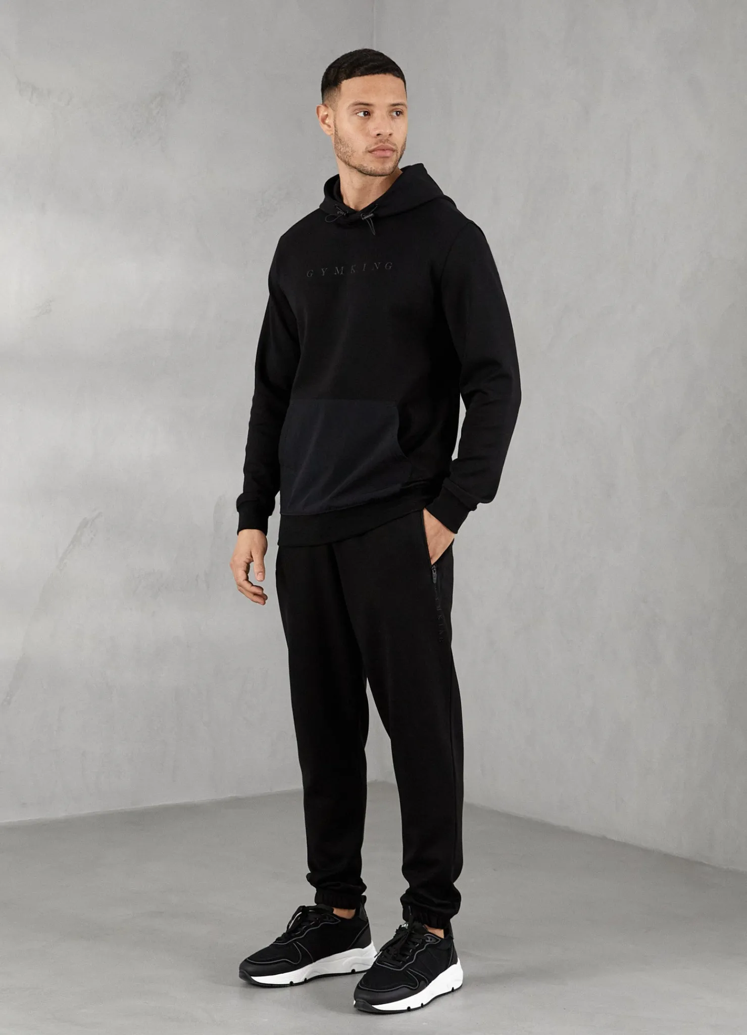 Tracksuit Bottoms<Gym King Linear Print Interlock Jogger Black