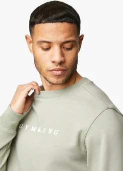 Sweatshirts & Hoodies<Gym King Linear Print Interlock Crew Soft Khaki