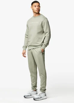 Sweatshirts & Hoodies<Gym King Linear Print Interlock Crew Soft Khaki