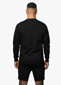 Sweatshirts & Hoodies<Gym King Linear Print Interlock Crew Black