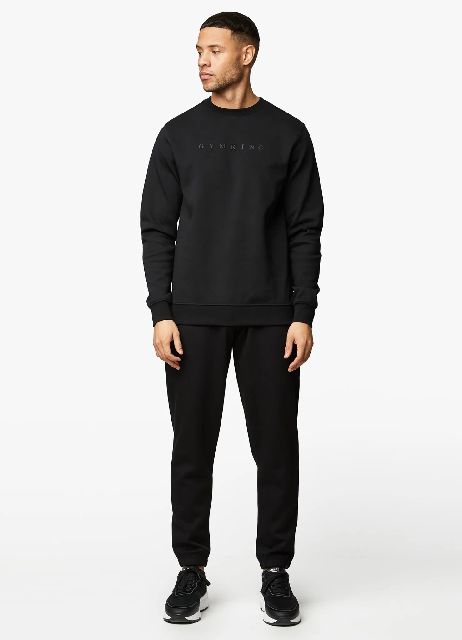 Tracksuit Bottoms<Gym King Linear Print Interlock Jogger Black