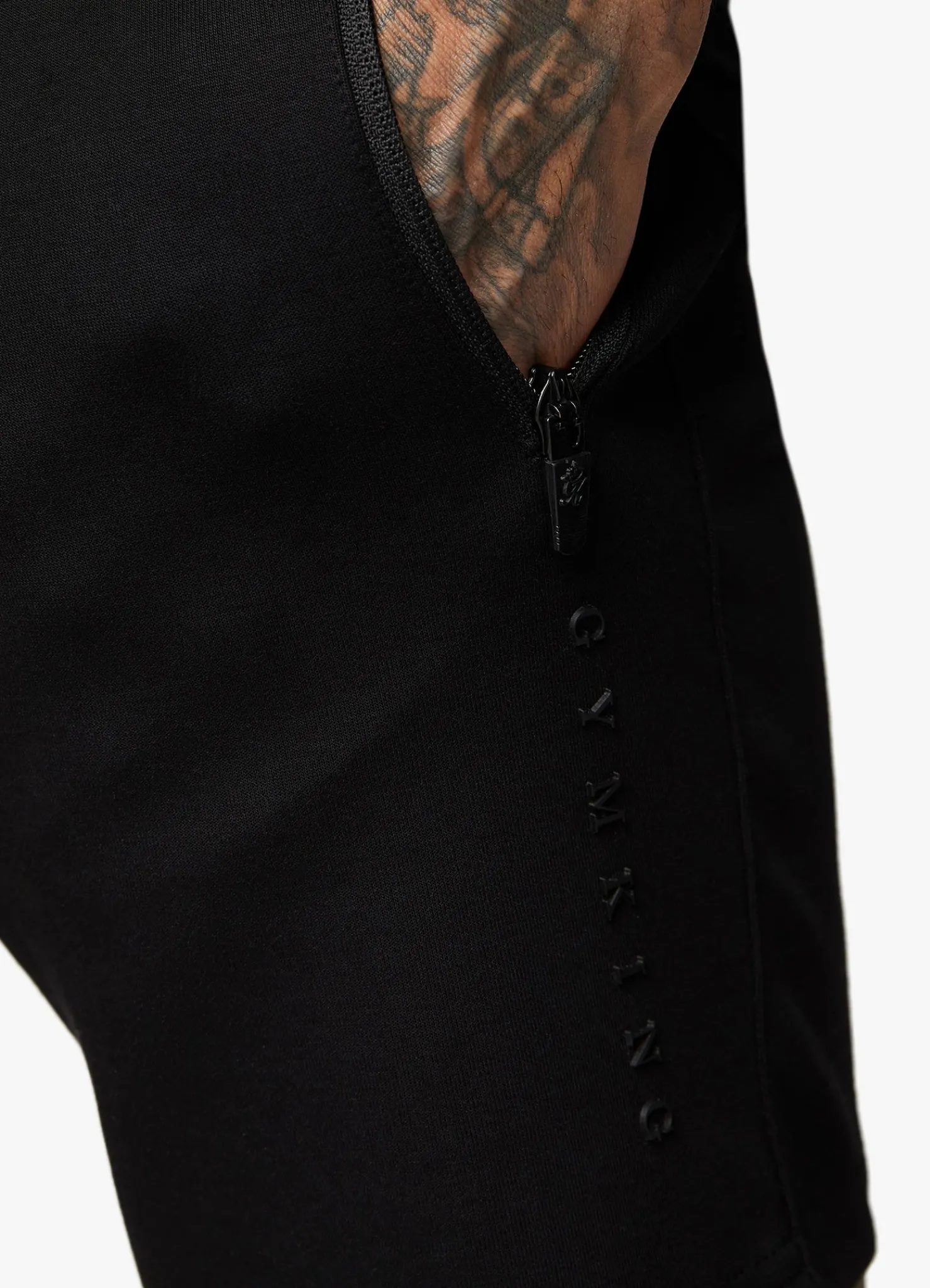 Shorts<Gym King Linear Print Interlock Short Black