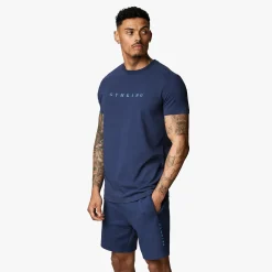 T-Shirts<Gym King Linear Print Tee Moonlight Blue
