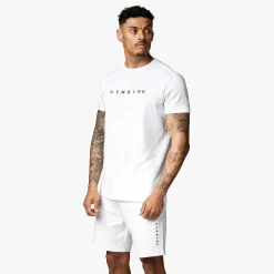 T-Shirts<Gym King Linear Print Tee White