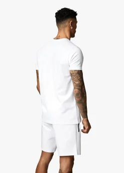 T-Shirts<Gym King Linear Print Tee White