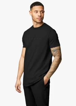 T-Shirts<Gym King Linear Print Tee Black