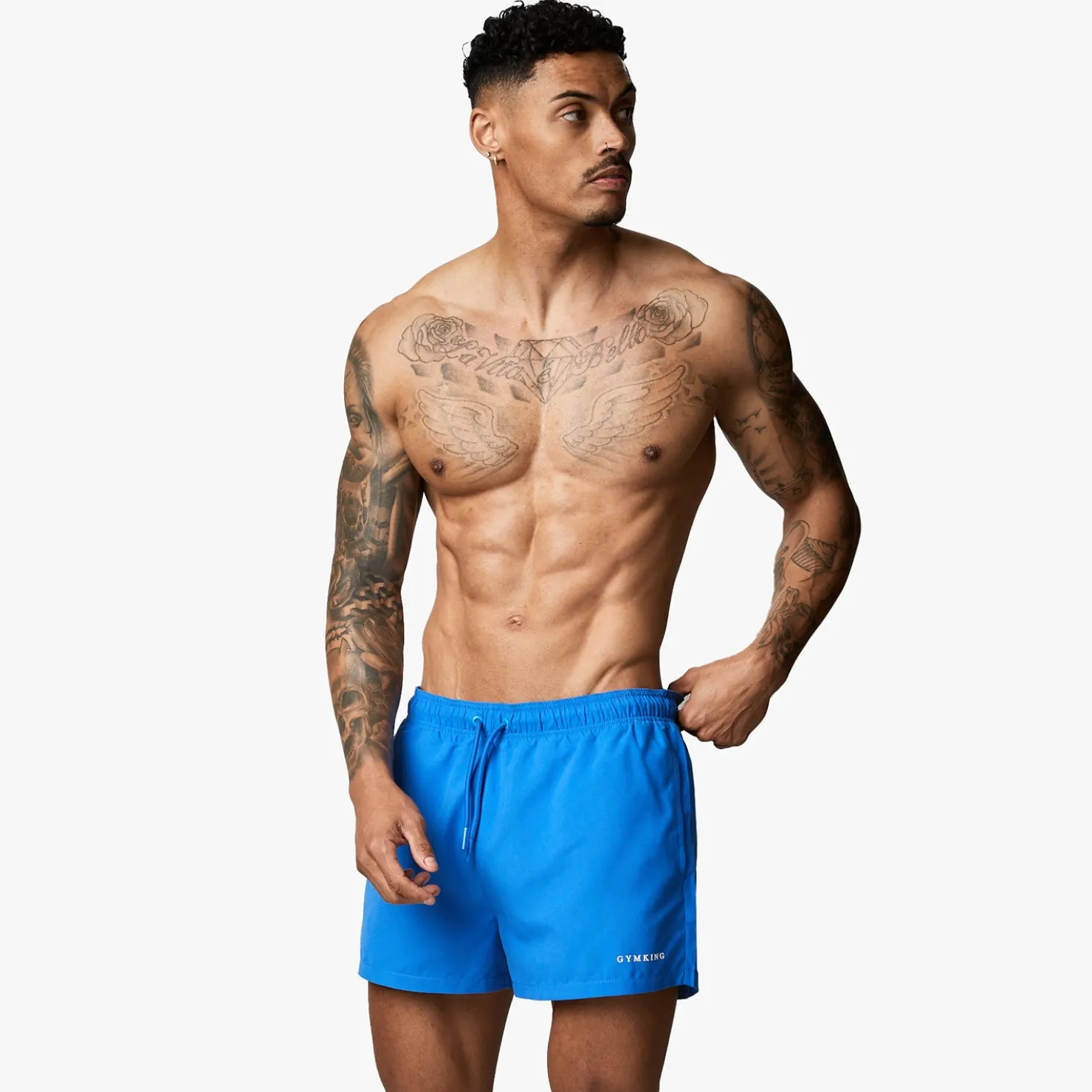 Swimwear<Gym King Linear Swim Short 4" Cobalt Blue