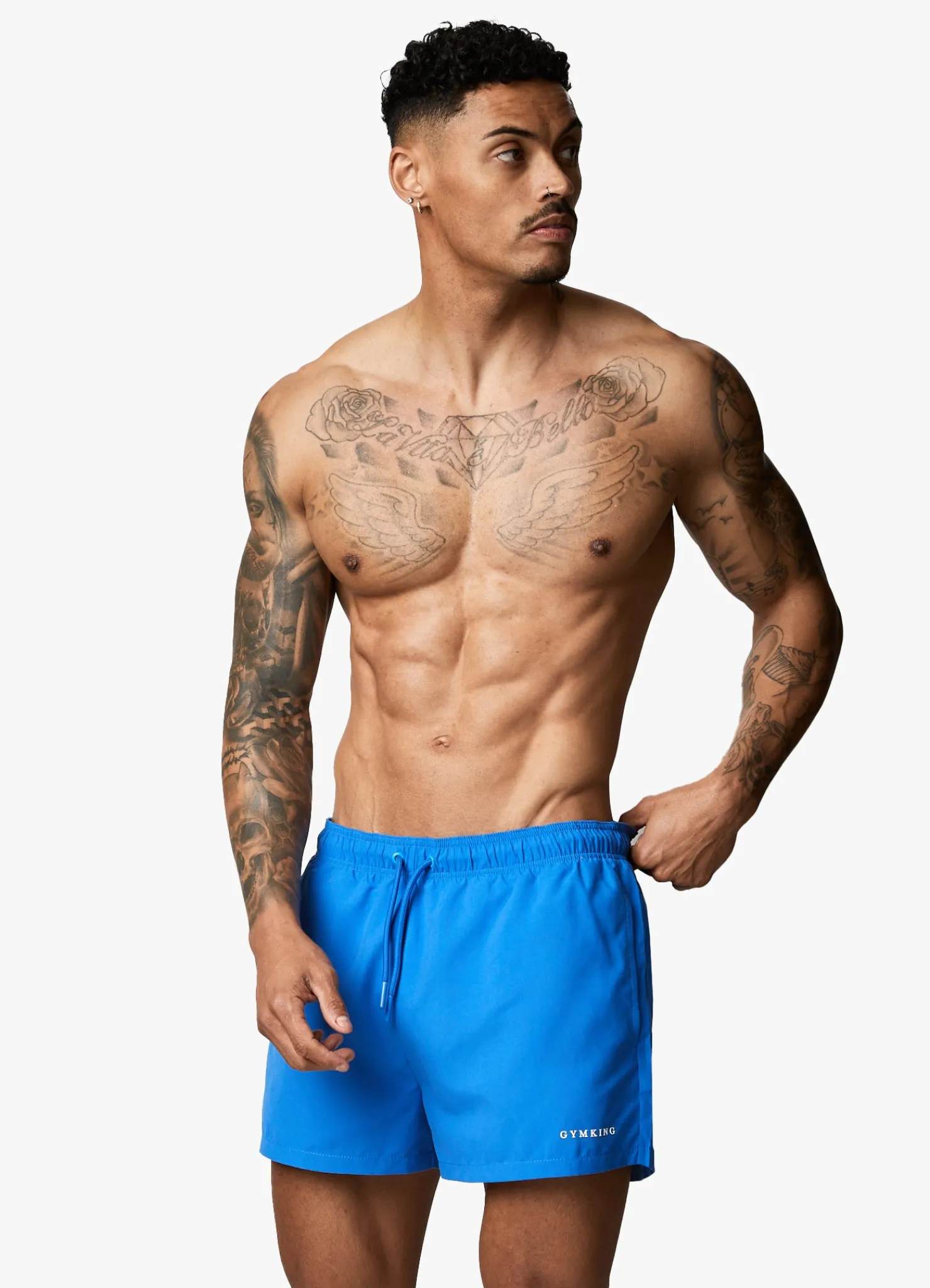 Swimwear<Gym King Linear Swim Short 4" Cobalt Blue