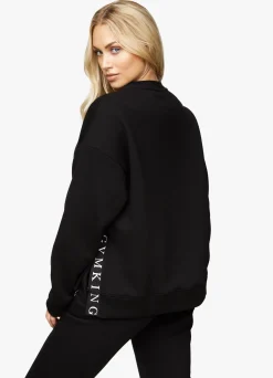 Sweatshirts<Gym King Linear Tape Fleece Crew Black