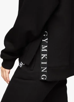 Sweatshirts<Gym King Linear Tape Fleece Crew Black