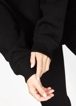 Sweatshirts<Gym King Linear Tape Fleece Crew Black