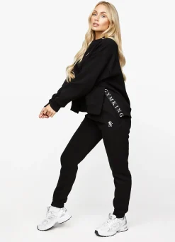 Sweatshirts<Gym King Linear Tape Fleece Crew Black
