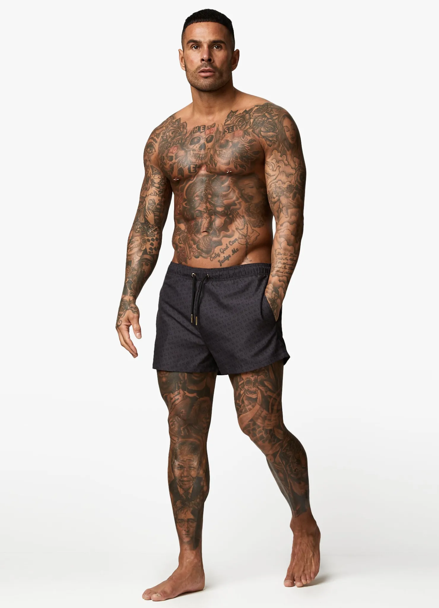 Swimwear<Gym King Marina Short 4" Black Aop