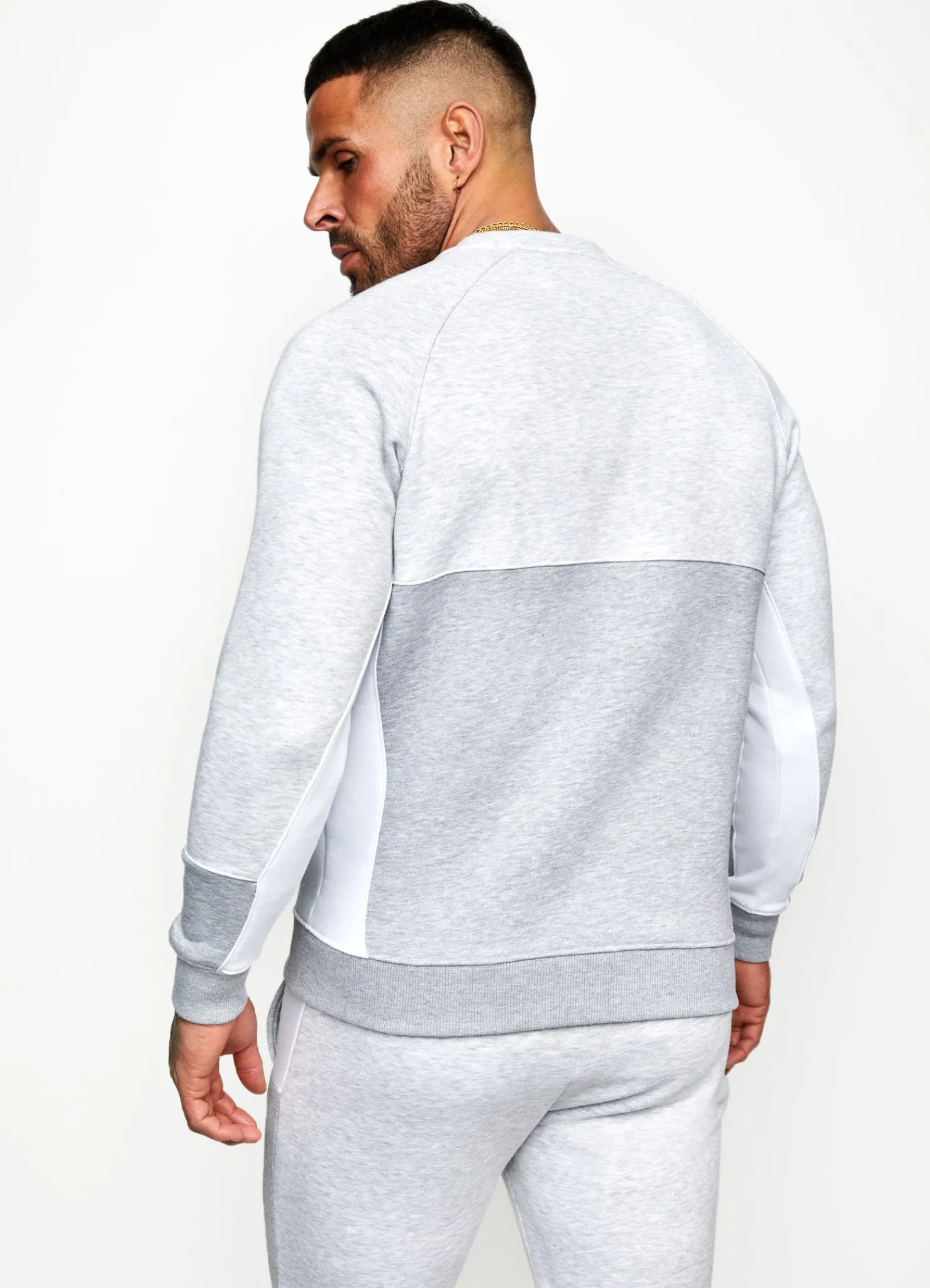 Sweatshirts & Hoodies<Gym King Minefield Crew Snow Marl/White/Light Grey Marl