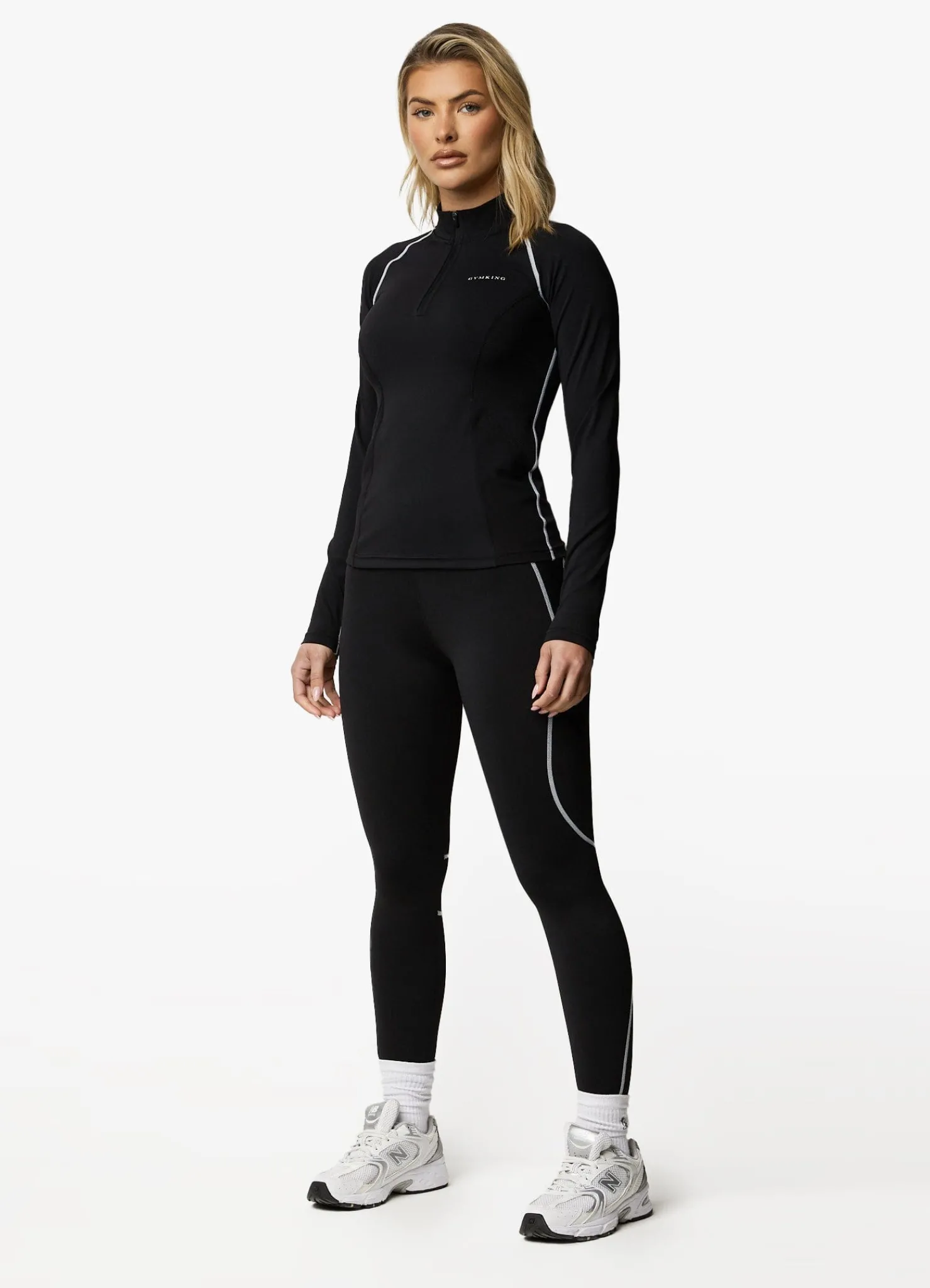 Tops & T-Shirts<Gym King Motivate 1/4 Zip Black/White