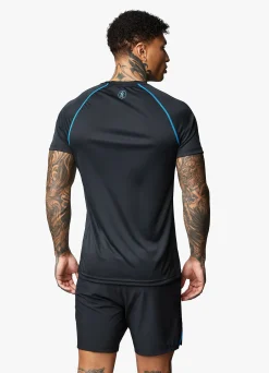Gymwear<Gym King Motivate Stripe Tee Black/French Blue