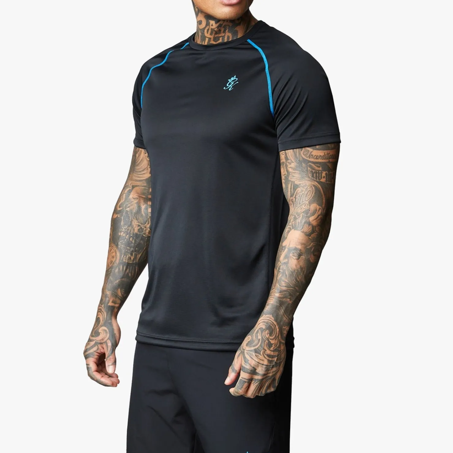 Gymwear<Gym King Motivate Stripe Tee Black/French Blue