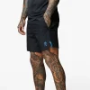 Shorts<Gym King Motivate Texture Short Black/French Blue