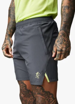 Shorts<Gym King Motivate Texture Short Graphite/Lime