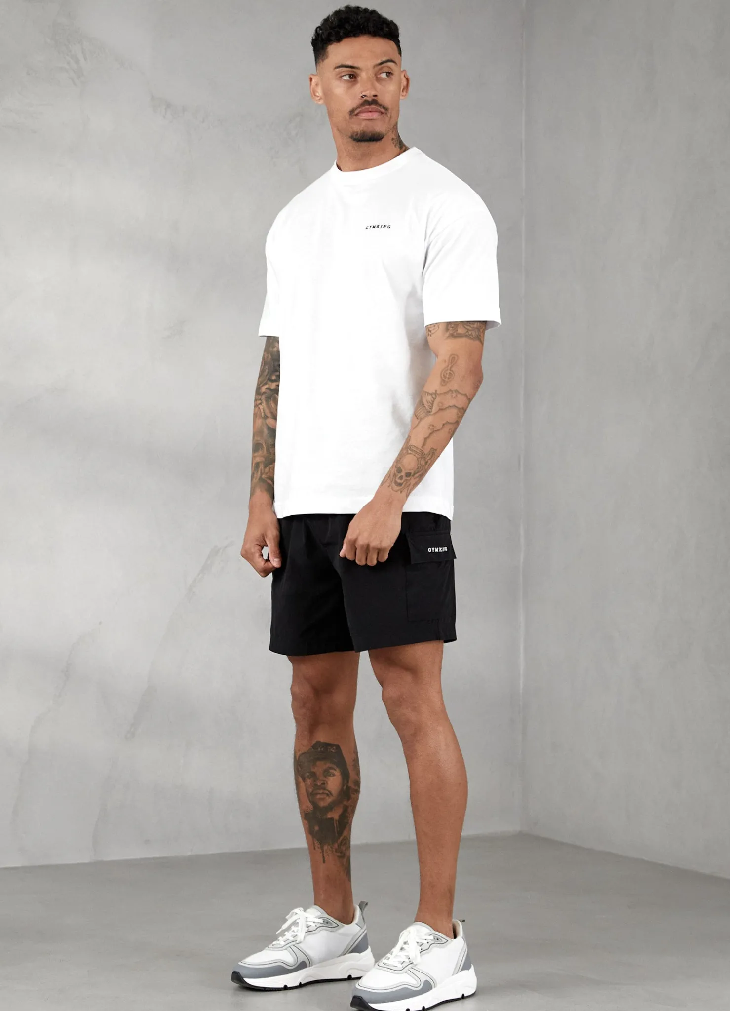 Twin Sets<Gym King Premium Linear Tee White