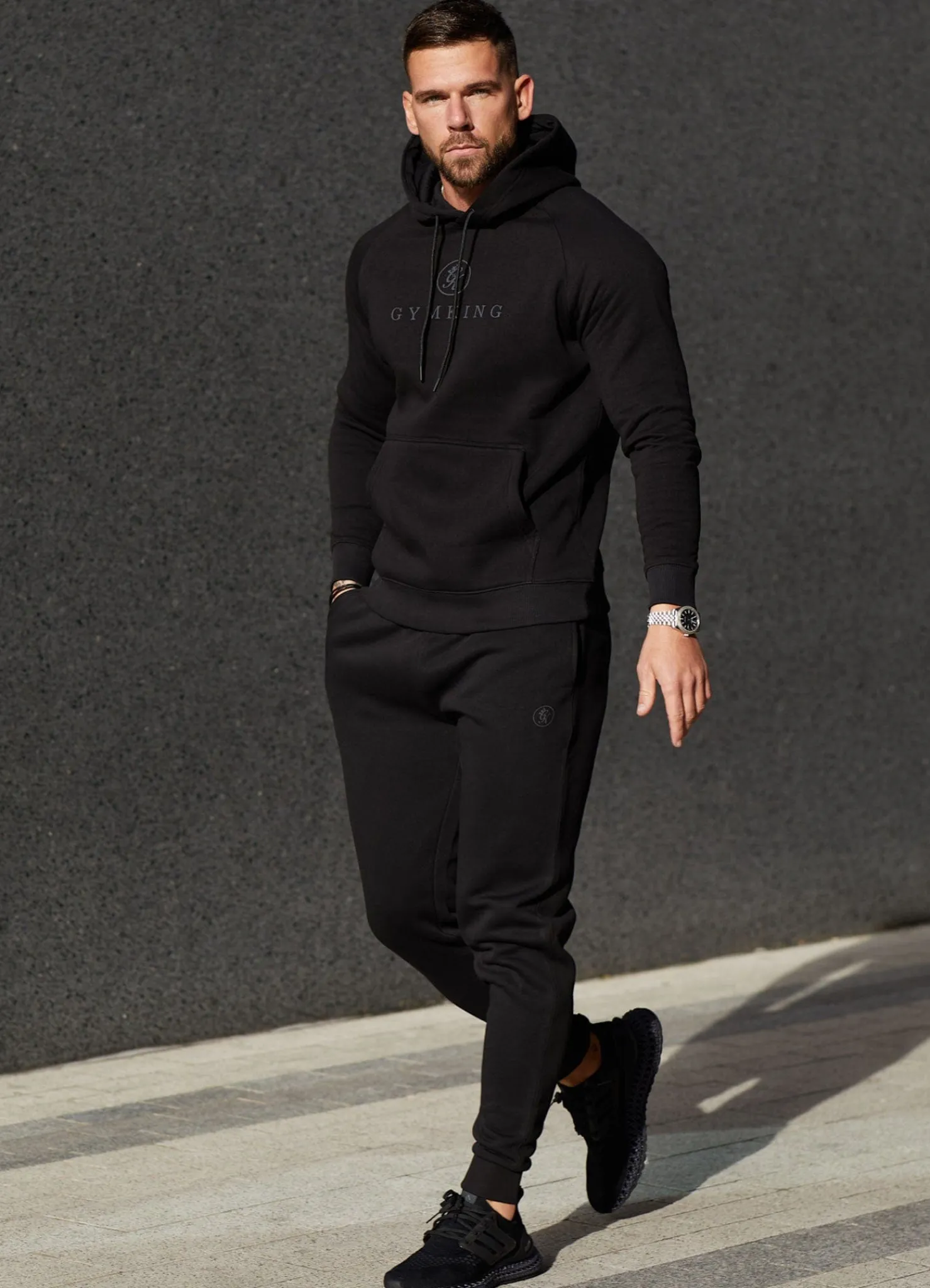 Sweatshirts & Hoodies<Gym King Pro Logo Hood Black/Black
