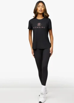 Tops & T-Shirts<Gym King Pro Logo Tee Black/Rose Gold