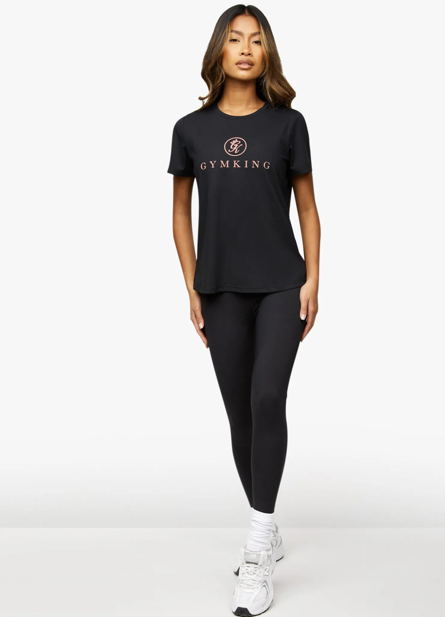 Tops & T-Shirts<Gym King Pro Logo Tee Black/Rose Gold