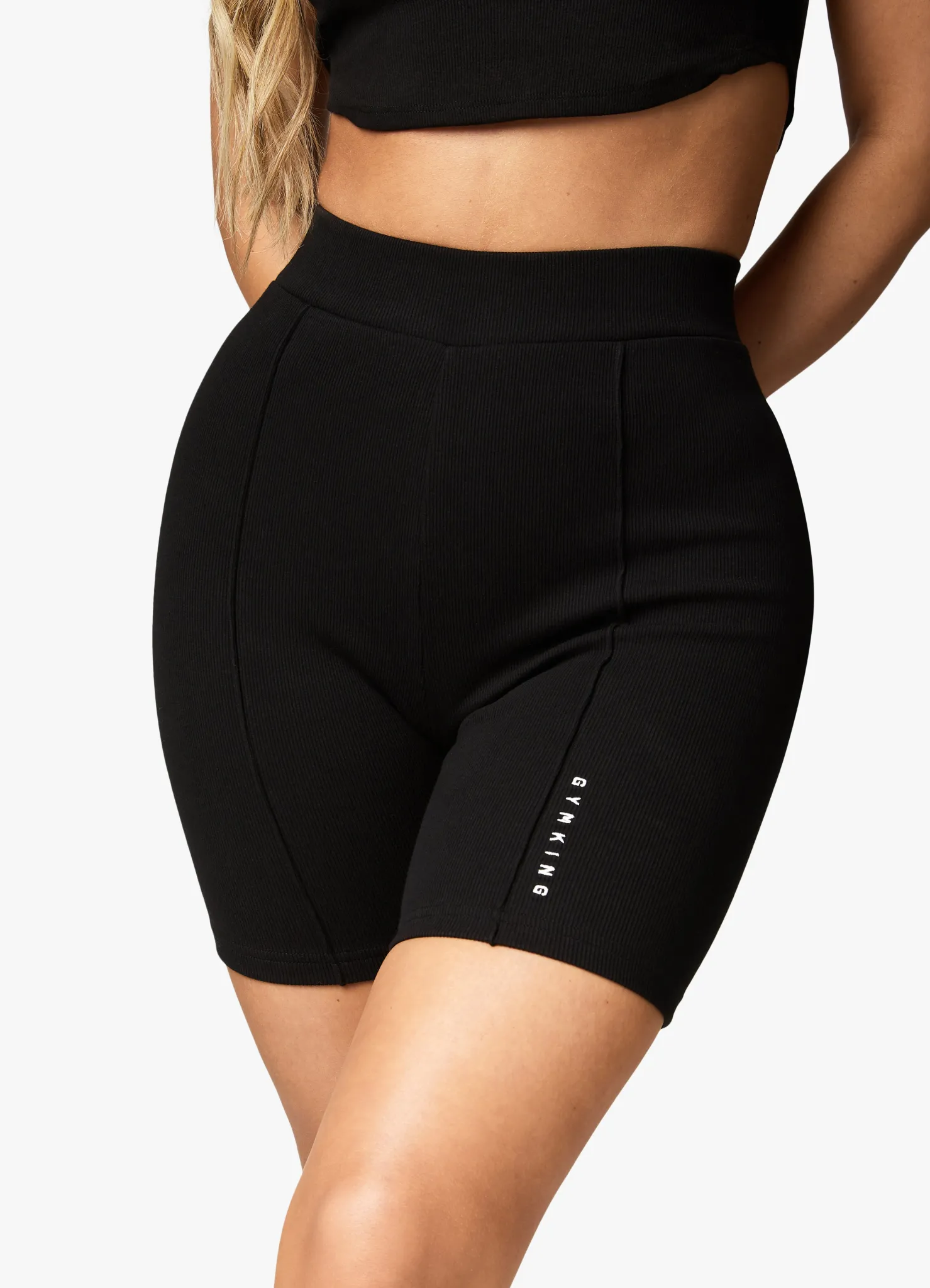 Shorts<Gym King Raised Seam Cycle Short Black