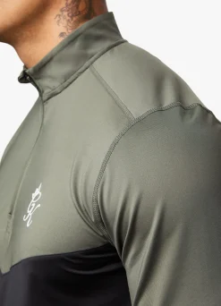 Gymwear<Gym King React 1/4 Zip Khaki/Black
