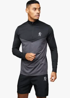 Gymwear<Gym King React 1/4 Zip Black/Fossil Grey