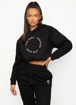 Hoodies<Gym King Recharge Drop Shoulder Hoodie Black
